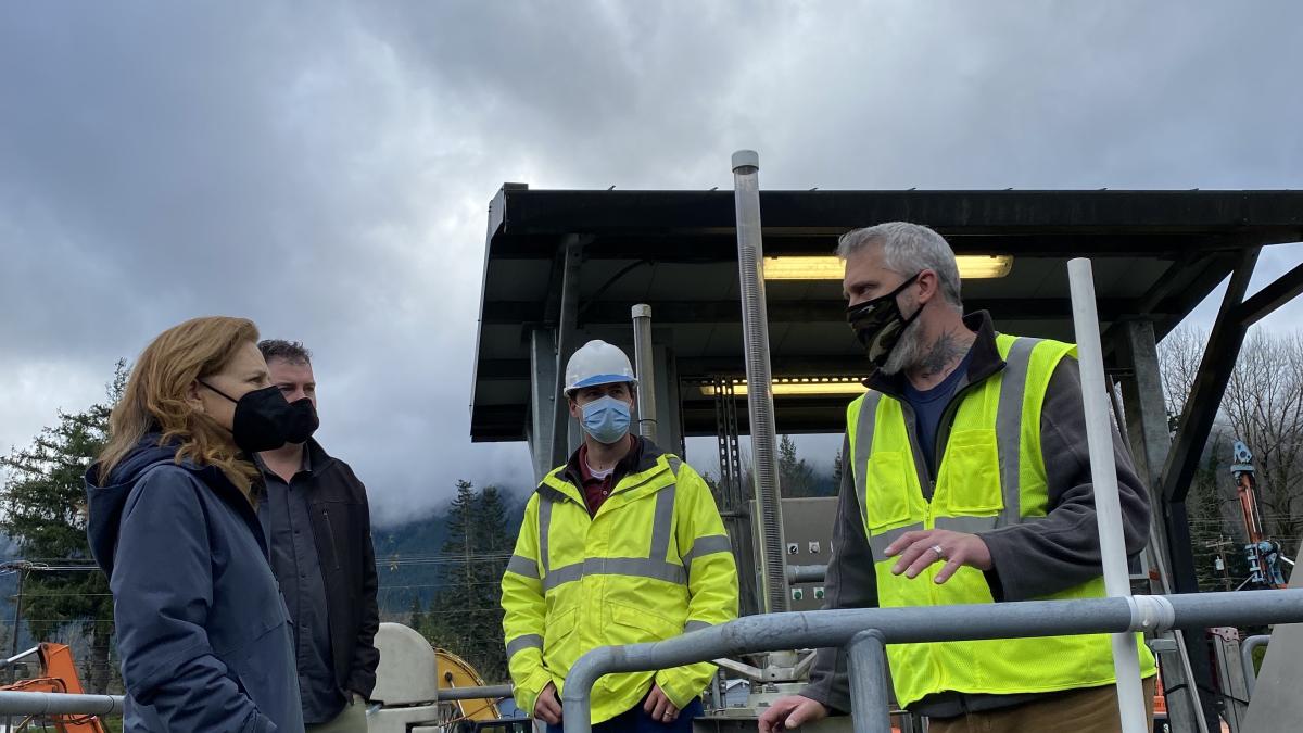 Rep. Schrier at North Bend Wastewater Treatment Plant