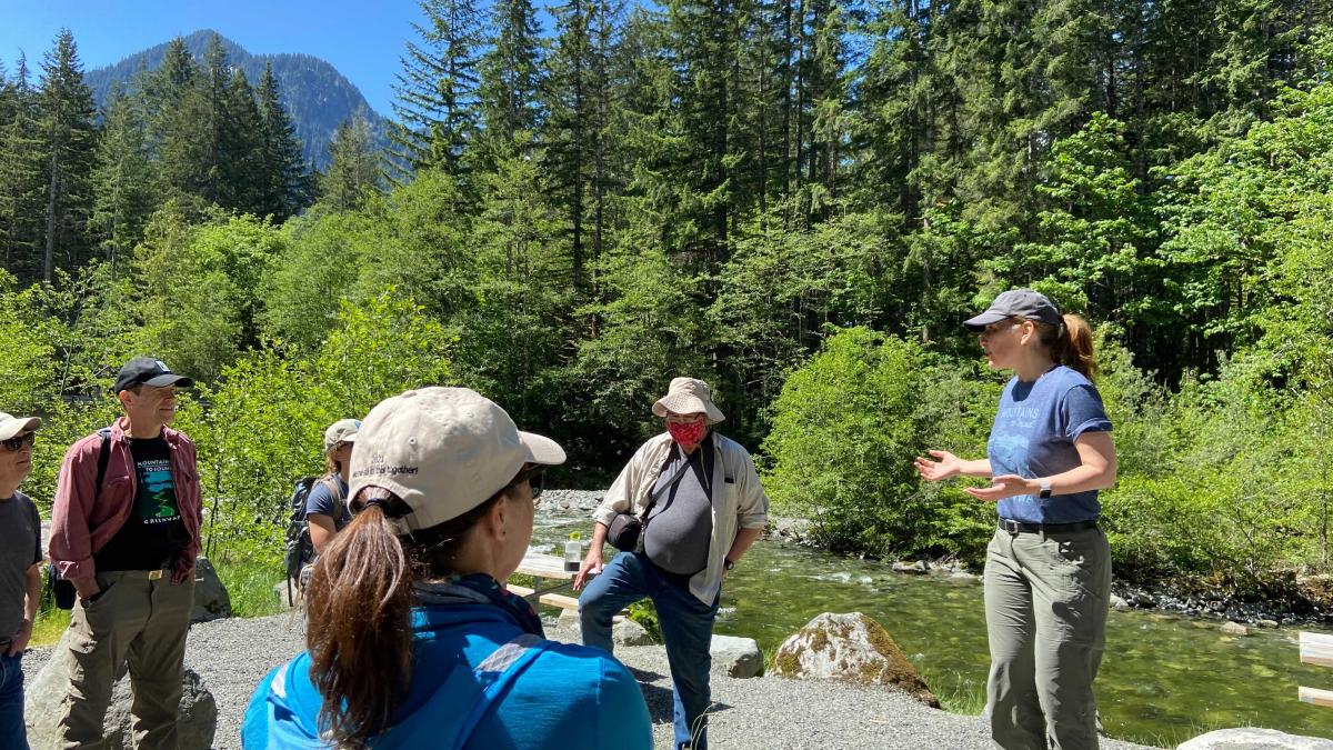 Rep. Schrier hiking with LRT group