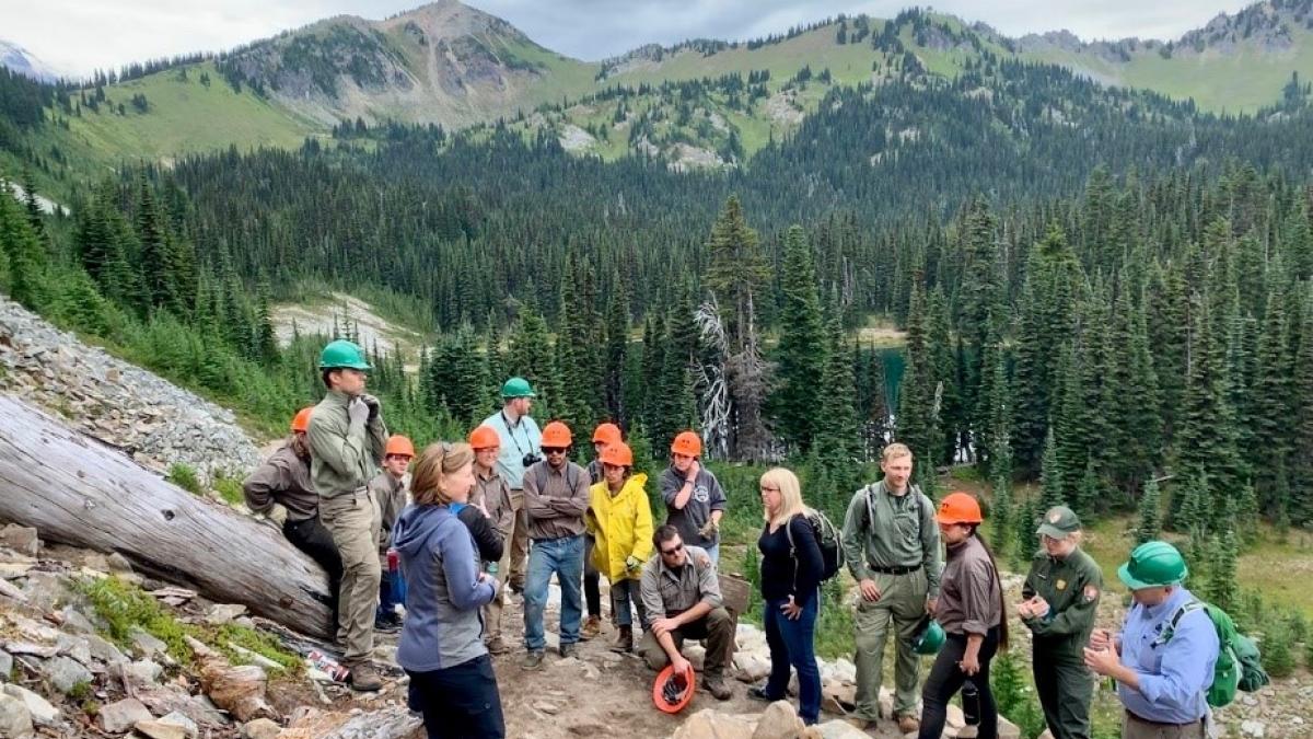 Rep. Schrier Hiking Rainier, Assisting with fixing trails