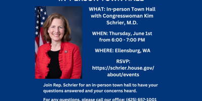 RSVP for this event and submit your questions here: https://tinyurl.com/Jun1RepSchrierETH