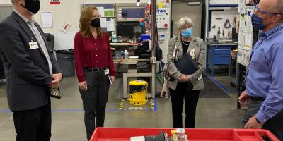 Reps. Schrier and Larsen at Orion Industries