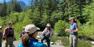Rep. Schrier hiking with LRT group