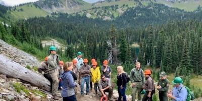 Rep. Schrier Hiking Rainier, Assisting with fixing trails