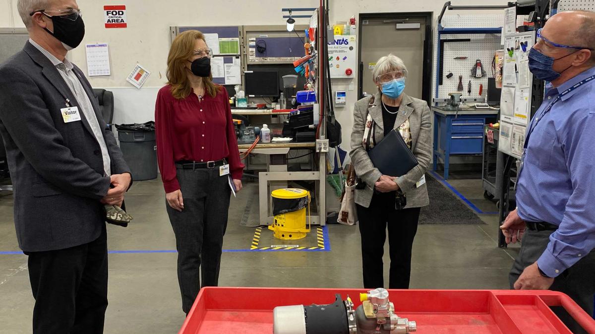 Reps. Schrier and Larsen at Orion Industries