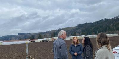 Rep. Schrier with Secretary Bonnie outdoors