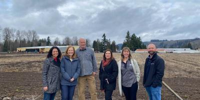 Rep. Schrier with farmers